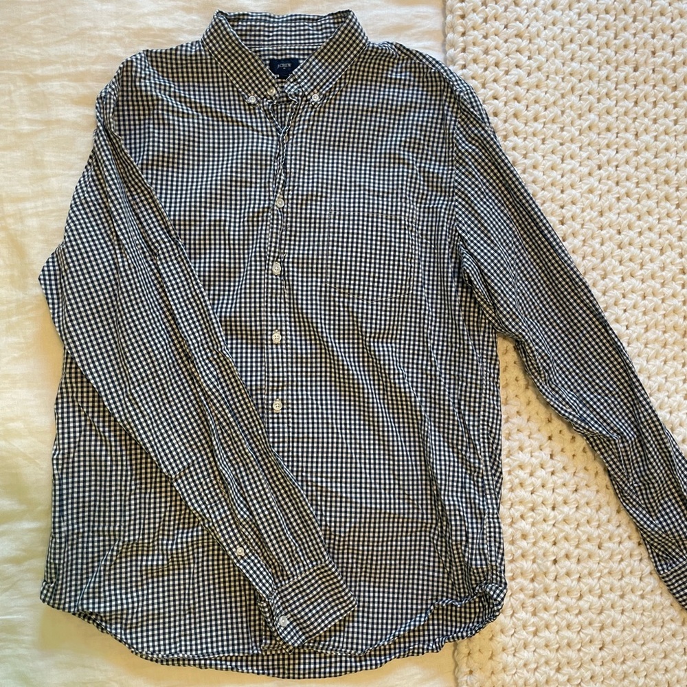 J Crew Men’s Gingham Button-down